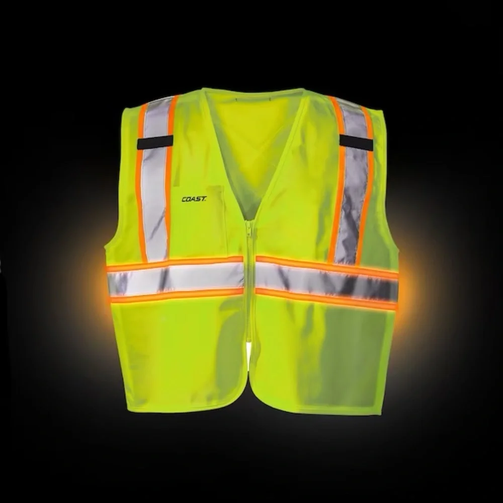 Coast L/Xl Yellow Polyester High Visibility Reflective Safety Vest